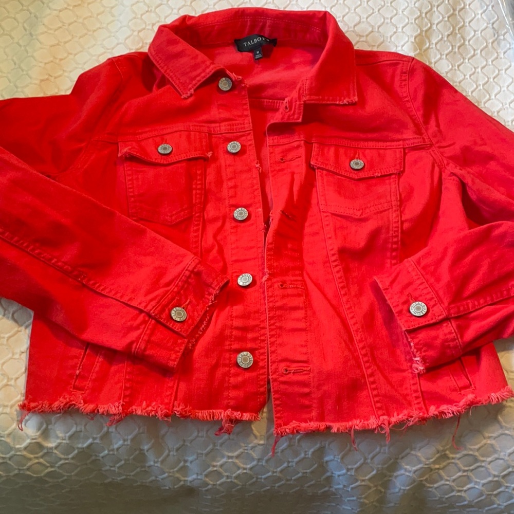 Red Talbots barley worn Jean jacket